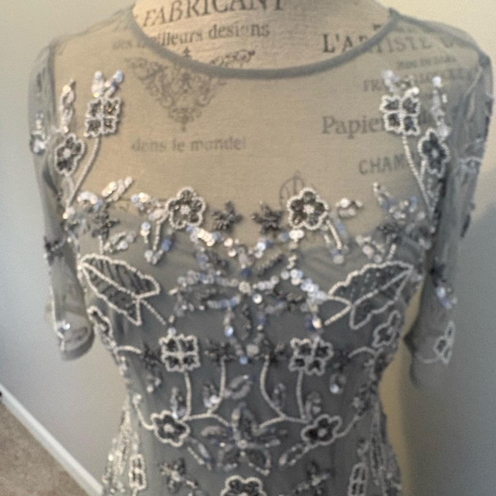 Adrianna Papell Sage Green Sequin Dress - Picture 4 of 9